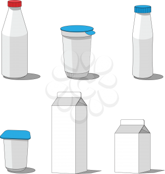 Vector. Milk packaging  set 001