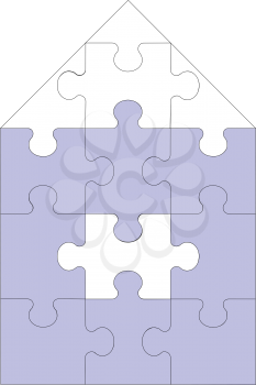 Vector. Abstract home puzzle in color 11