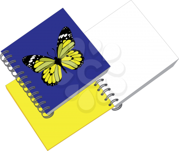 Vector.Notes with butterfly in color 05
