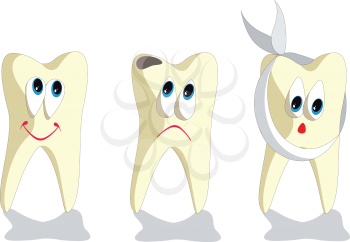 Vector. Tooth cartoon set 001