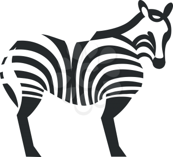 Zebra silhouette in black  01