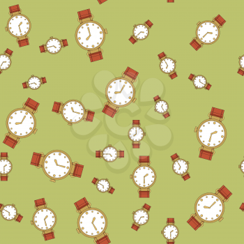 Seamless retro pattern with watches 570
