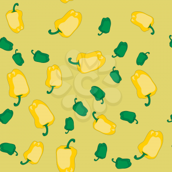 Yellow and green pepper seamless pattern 606