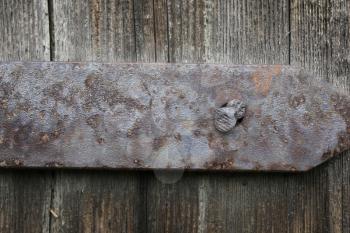 Old wooden door with bolt and nut 20437