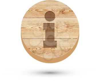 Wooden Icon isolated on white. Vector illustration