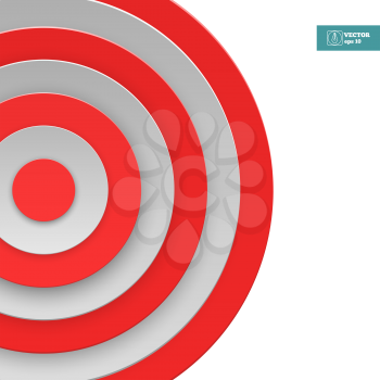 Abstract red Target on white Background. Vector illustration