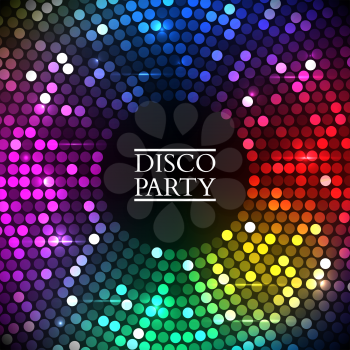 Abstract Colorful disco lights round. Vector illustration