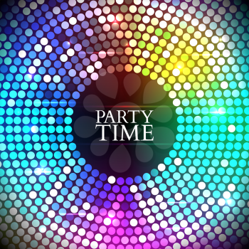 Abstract Colorful disco lights round. Vector illustration
