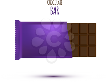 Chocolate Bar isolated on white background. Vector illustration