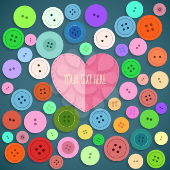 Colorful Sewing Buttons Seamless Pattern. Vector illustration