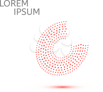 Abstract Isolated Red Dots Circle. Vector illustration