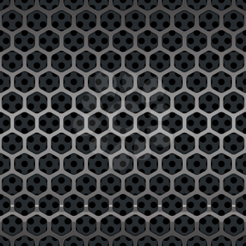 Hexagon Metal Grill Seamless Background. Vector illustration