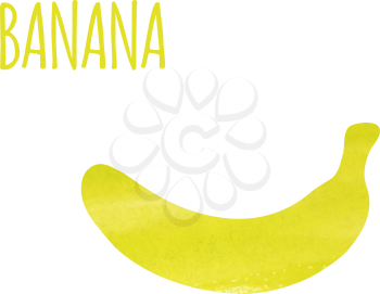 Abstract Colorful Watercolor Banana isolated. Vector illustration