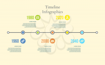 Colorful Timeline Infographics. Vector design template. Illustration