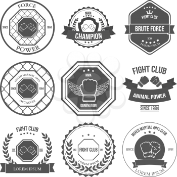Set of Mixed Martial Arts labels, badges and design elements
