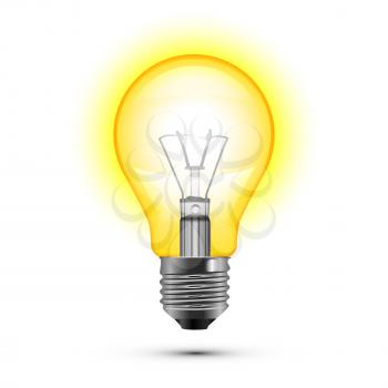 Light bulb on white background. Vector illustration
