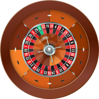 Casino Roulette isolated on white. Vector illustration