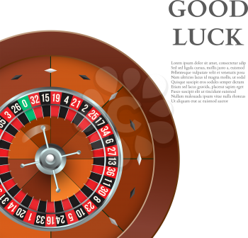Classic Casino Roulette on white Background. Vector illustration