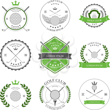 Golf labels and icons set. Vector illustration
