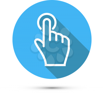Flat Social icon hand touch isolated. Vector illustration