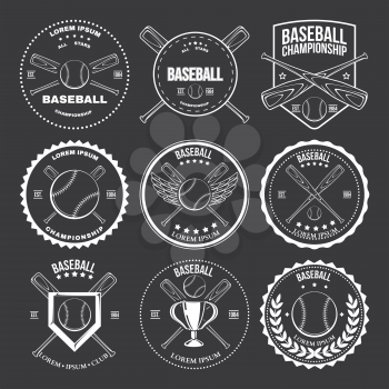 Set of vintage baseball labels and badges Vector illustration
