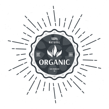 vintage style label for organic food and drink vector illustration