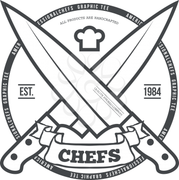 Chefs Vintage T-shirt graphics print vector illustration