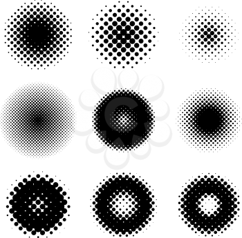 Set of Abstract Halftone Backgrounds. Vector illustration