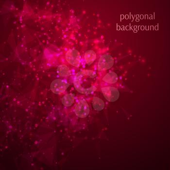 Abstract low poly geometric technology vector background with connection structure. Design element decoration line and point, transform form. Vector illustration