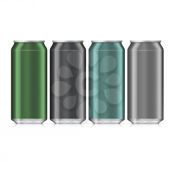 Aluminum Beverage Drink Can. Illustration Isolated. Mock Up Template Ready For Your Design. Vector EPS10