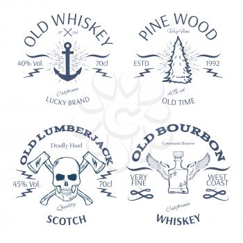 Vintage Style Whisky Label Design Vector illustration