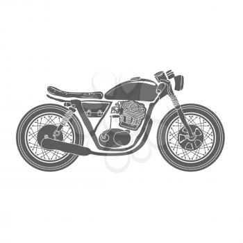 Hand Drawn Vintage Motorcycle Isolated Vector Illustration