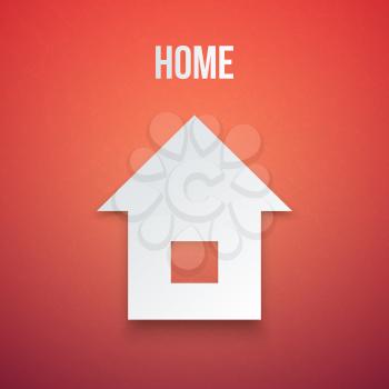 Abstract Paper Home Icon isolated Vector illustration