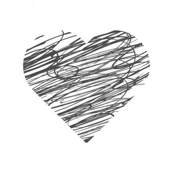 Valentine Day Hand Drawn Heart. Vector illustration