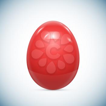 Red Easter Egg Isolated on White Vector illustration