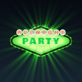 All Bight Party Club Poster Vector Illustration