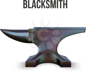 Iron Anvil isolated on white background. Vector Illustration