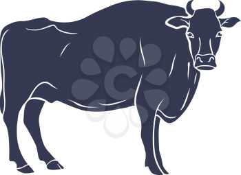 Hand Drawn Bull Illustration isolated on White Background. Vector illustration
