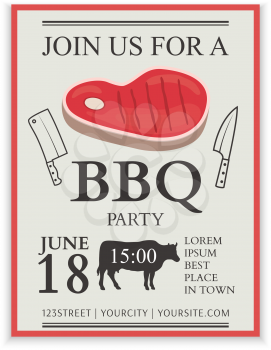 Barbecue menu restaurant brochure, bbq template design. invitation. Food menu flyer. Vector illustration