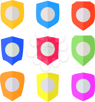 Set of Flat design Shields. Vector illustration