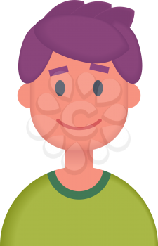 Flat Design Male Character Icon. Vector illustration