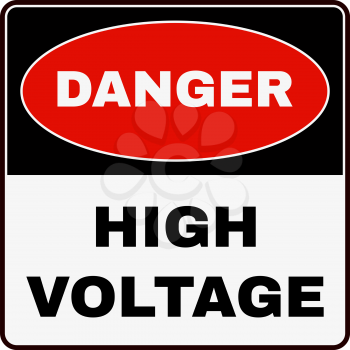High Voltage Danger Sign. Stock Vector illustration
