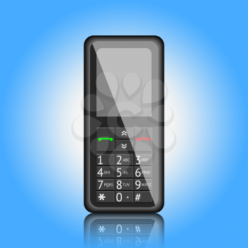 Mobile phone with keypad, vector graphic illustration