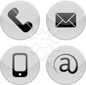 Contact icons set. with e-mail