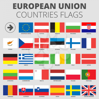 European Union country flags 2014, member states EU
