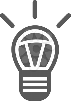 black electric bulb icon on a white background