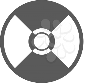 Black compact disk icon on a white background