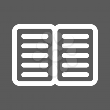 White notebook icon on a black background
