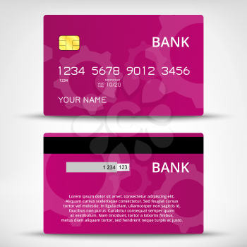 Templates of credit cards design with an abstract background, Isolated vector