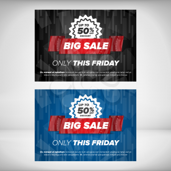 Big sale discount flyer templates with sample text and award icon